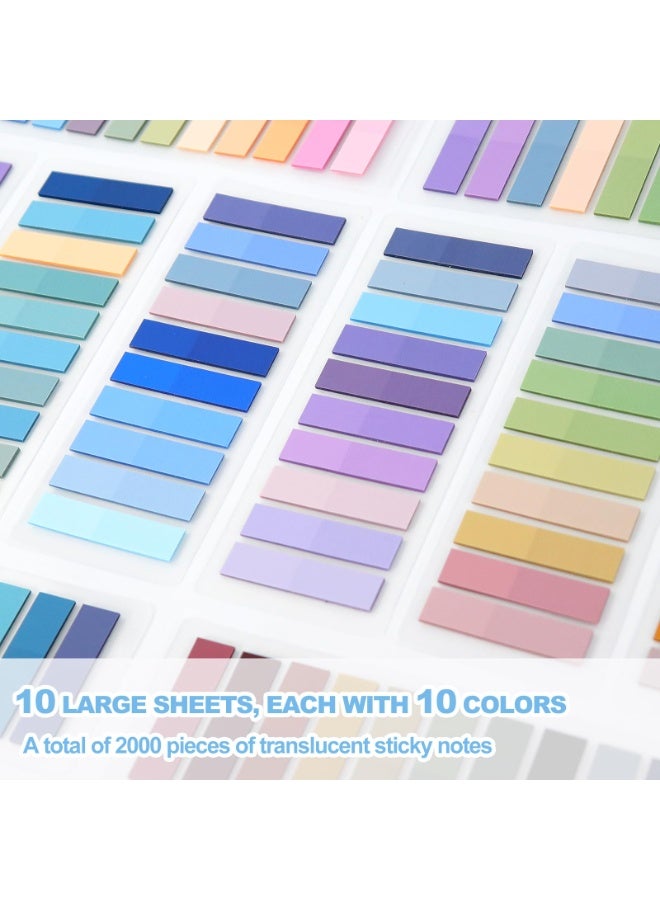 كاكو 2000 قطعة علامات صفحات لاصقة ألوان متنوعة، ملصقات مؤشر شفافة قابلة للكتابة للكتب والملفات والملاحظات والمكتب والمدرسة - Image 3